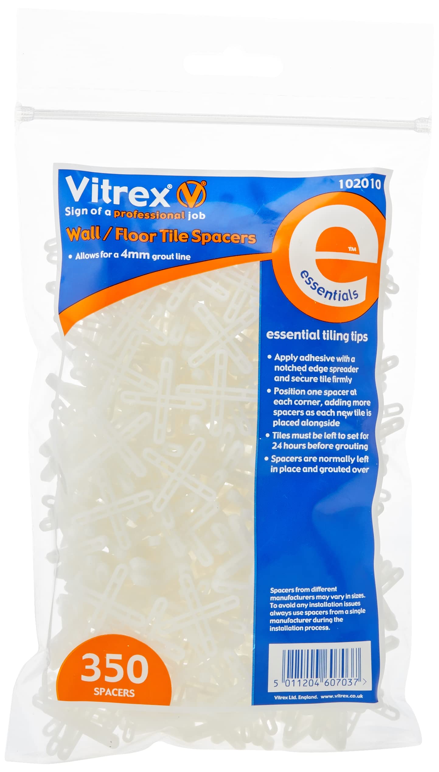 Vitrex Essential Tile Spacers 4mm (Pack 350)