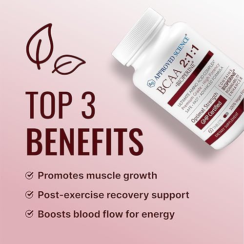 Miniatura 3 de Approved Science Suplemento BCAA - 60 tabletas - 2400 mg - Aumenta el rendimiento y mejora el desarrollo muscular - L-leucina, L-isoleucina,