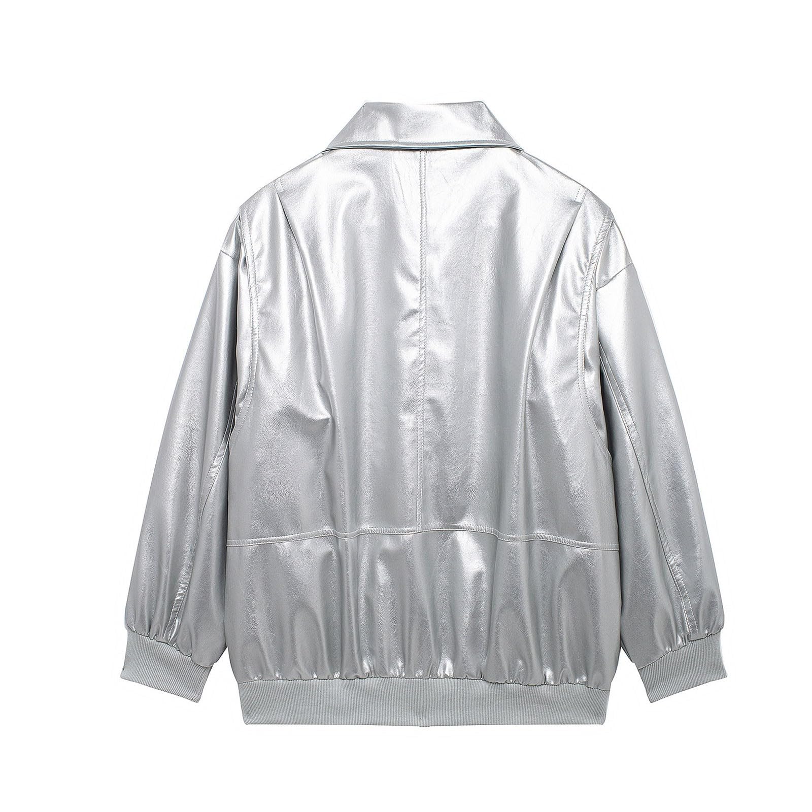 Women's Autumn/Winter Leather Motorcycle Zipper Long Sleeved Jacket Casual Manteau Et Blouson Veste Softshell Femme Vestes De Randonnée Femme Tailleur Chic Bombers Moto Veste Fluide en