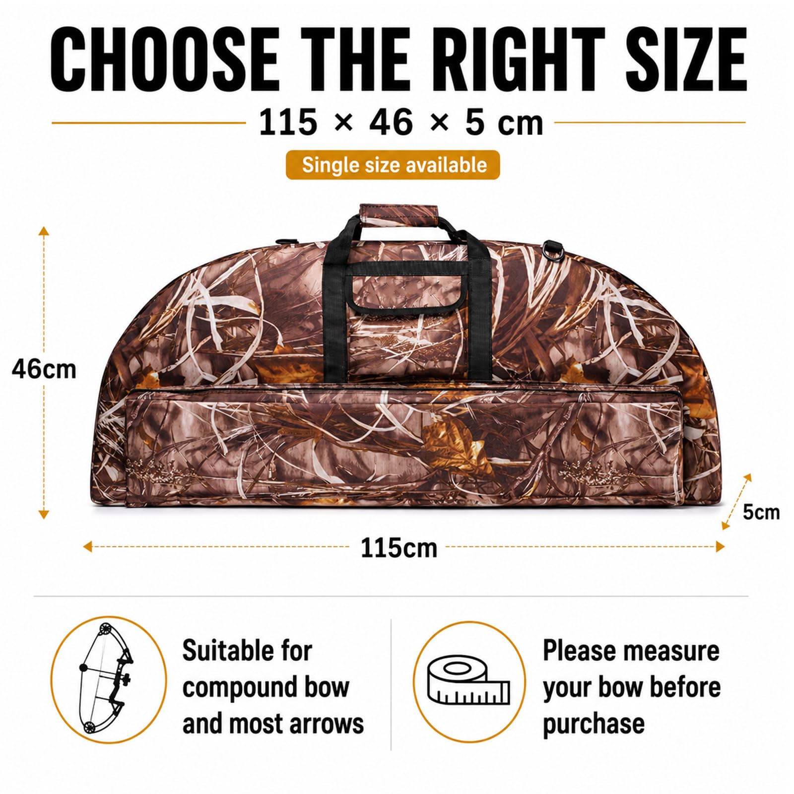 Zaino con arco composto da tiro con l'arco, tasche multiple, borsone portatile, grande capacità, resistente, custodia per arco per caccia, allenamento all'aperto