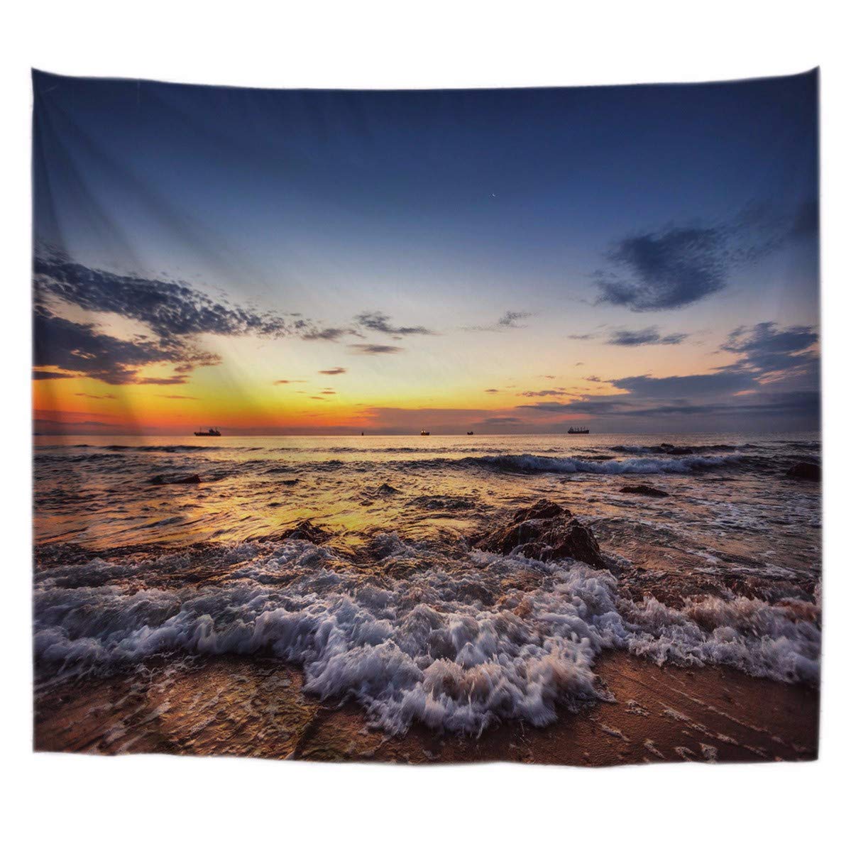 A.Monamour Tropical Dark Green Banana Palm Tree Leaf Plants Themed Print Fabric Tapestry Wall Hangings Blanket Bohemian Bedspread Cover Hippie Beach Towels Bedroom Living Room Dorm 153X102Cm/60"X40" — view 15
