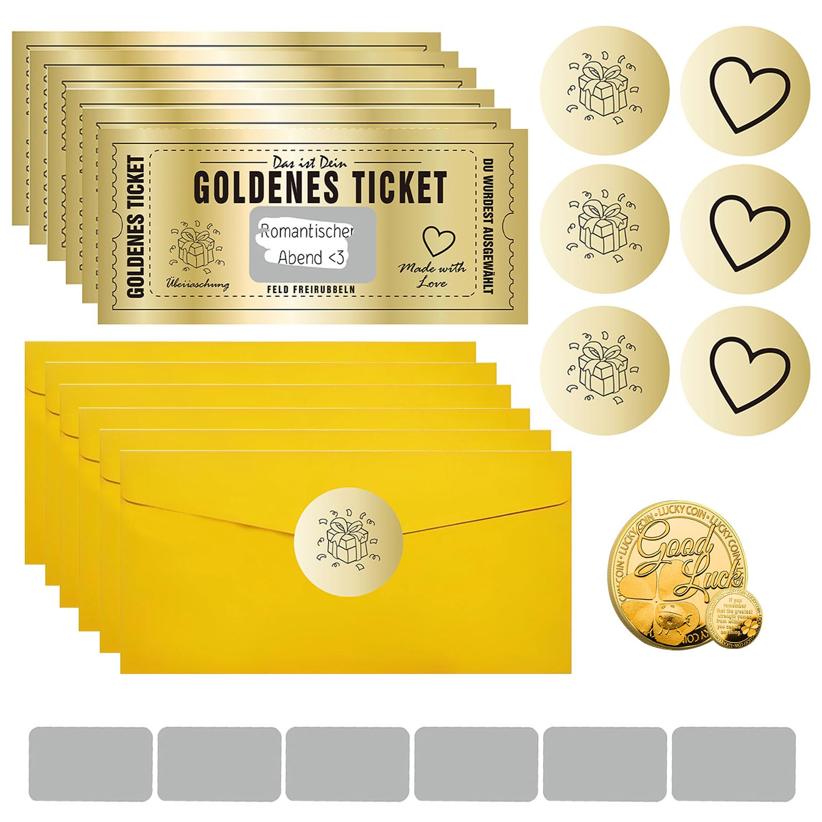 GOTETISO 6개입 스크래치 카드 골든 티켓 스크래치 카드 여행 서프라이즈 및 행운 수집 토큰 골든 티켓 선물 서프라이즈  선물-Freehip.co.kr