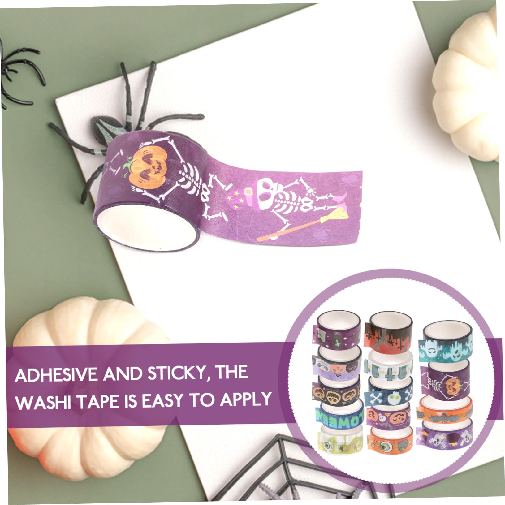 SHINEOFI 5 Series Cinta Festiva Víspera De Todos Decoración De Halloween Embalaje Cinta Con Tema De Halloween Cinta Washi Para Álbumes De Recortes 14 Rollos*5