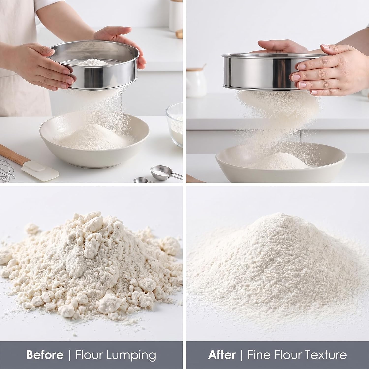 Flour Sifter 60 Mesh Stainless Steel Flour Sifter