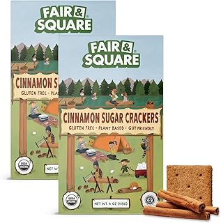 Fair & Square Gluten Free Graham Crackers Powered by Gut Friendly, Prebiotic Banana Flour | Organic, Vegan, Dairy Free, Al...