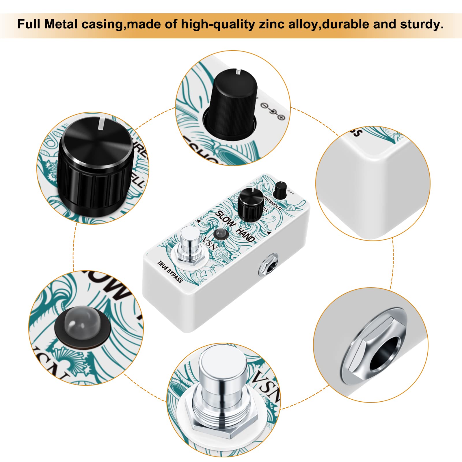 Amazon.com: VSN Delay Slow Hand Effect Guitar Pedal for Digital