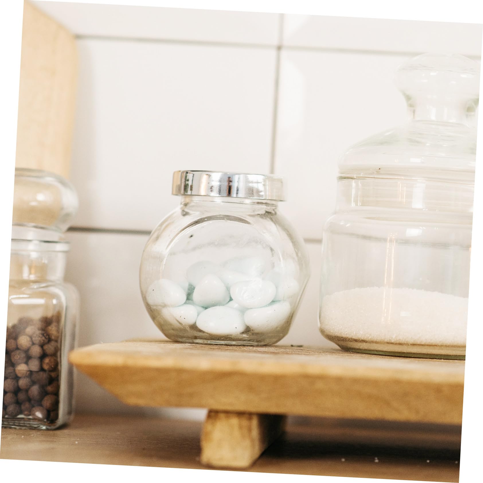 Lurrose 10 Stück Teiliges Mini glas Candy Vorratsgläser mit Transparentem Deckel Luftdicht Verschließbare Glasbehälter für Snacks Gewürze Tee Kräuter und Dekoration Robustes Dickeres Glas