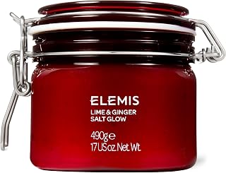 ELEMIS Lime & Ginger Salt Glow 490g: Invigorating Sea Salt Body Scrub for Exfoliated, Soft Skin