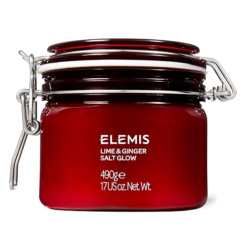 ELEMIS Exotic Lime & Ginger Salt Glow 490g, Invigorating Salt Scrub To Exfoliate & Soften Skin