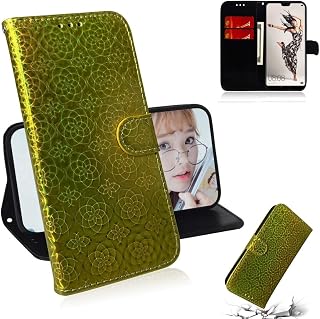 Guodong - Funda de piel sintética para Huawei P20 Pro, color sólido, con hebilla magnética, con tapa, con soporte y ranuras para tarjetas, cartera y cordón (azul)