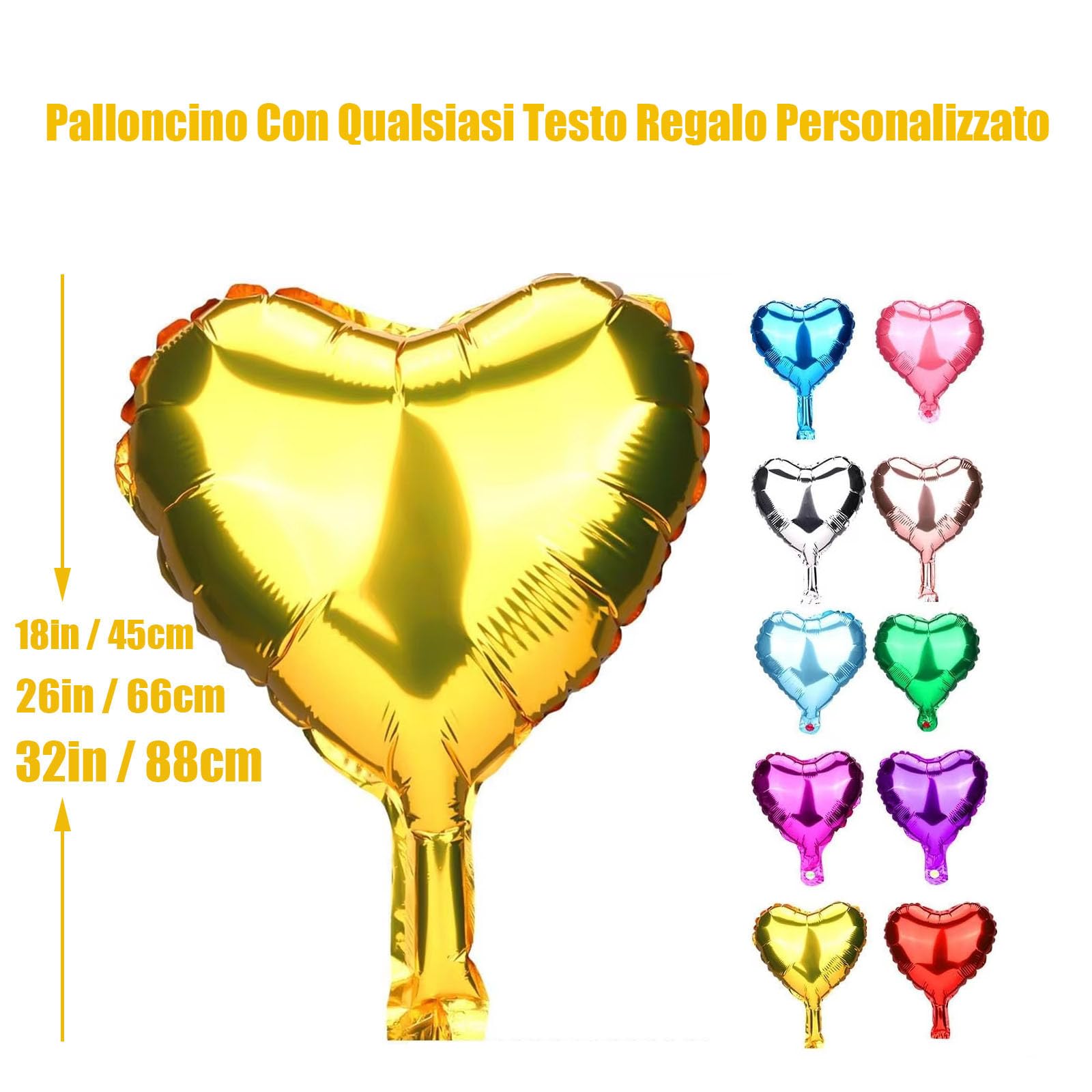 Palloncini Personalizzati Customize Logo and Text Forma Di Cuore Alluminio Palloncini Feste Matrimonio Decorazioni D'amore Articoli Idea Feste Anniversario (Personalizza, 91cm/36in)