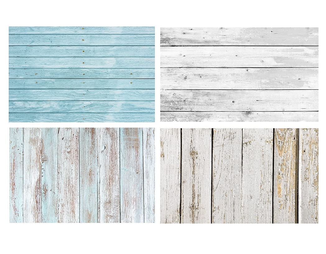 Fauxcreate (Pack of 2) Professional Grade Photography Flat Lay Backdrop Background Polypropylene Coated 300GSM Premium Paper - 56x88cm | Flatlay Tabletop Food (Blue Wood, White Wood) (B09BZQG2P5) Amazon Price History, Amazon Price Tracker