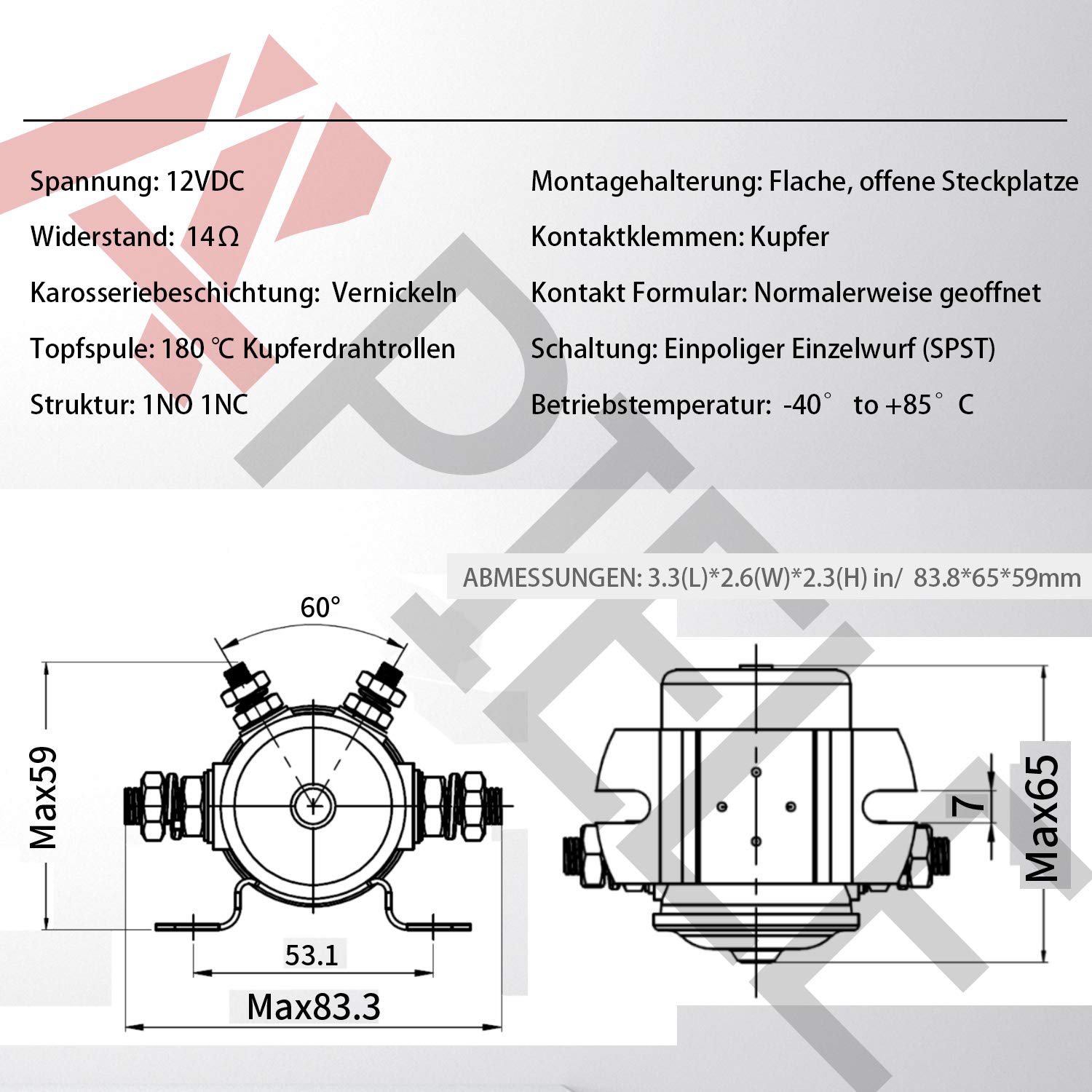 Relè Solenoide 24V DollaTek Per Golf Cart E Verricelli - Servizio Continuo, 150A - Foto 6