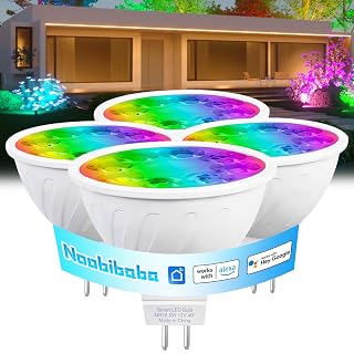 MR16 LED Bulb Color Changing MR16 Smart LED Bulb Wifi Color Changing Light Outdoor Compatible With Alexa Google Assistant, 16 Million Colors Rgbcw, 2.4Ghz Wifi & Bluetooth, Music Sync,4-Pack - Amazon product rated Grade A