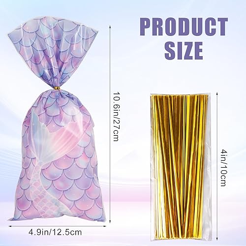 Miniatura 2 de 100 bolsas de fiesta temáticas de sirena, bolsas de recuerdo de fiesta de sirena, bolsas de dulces, bolsas de regalo, bolsas de envoltura de