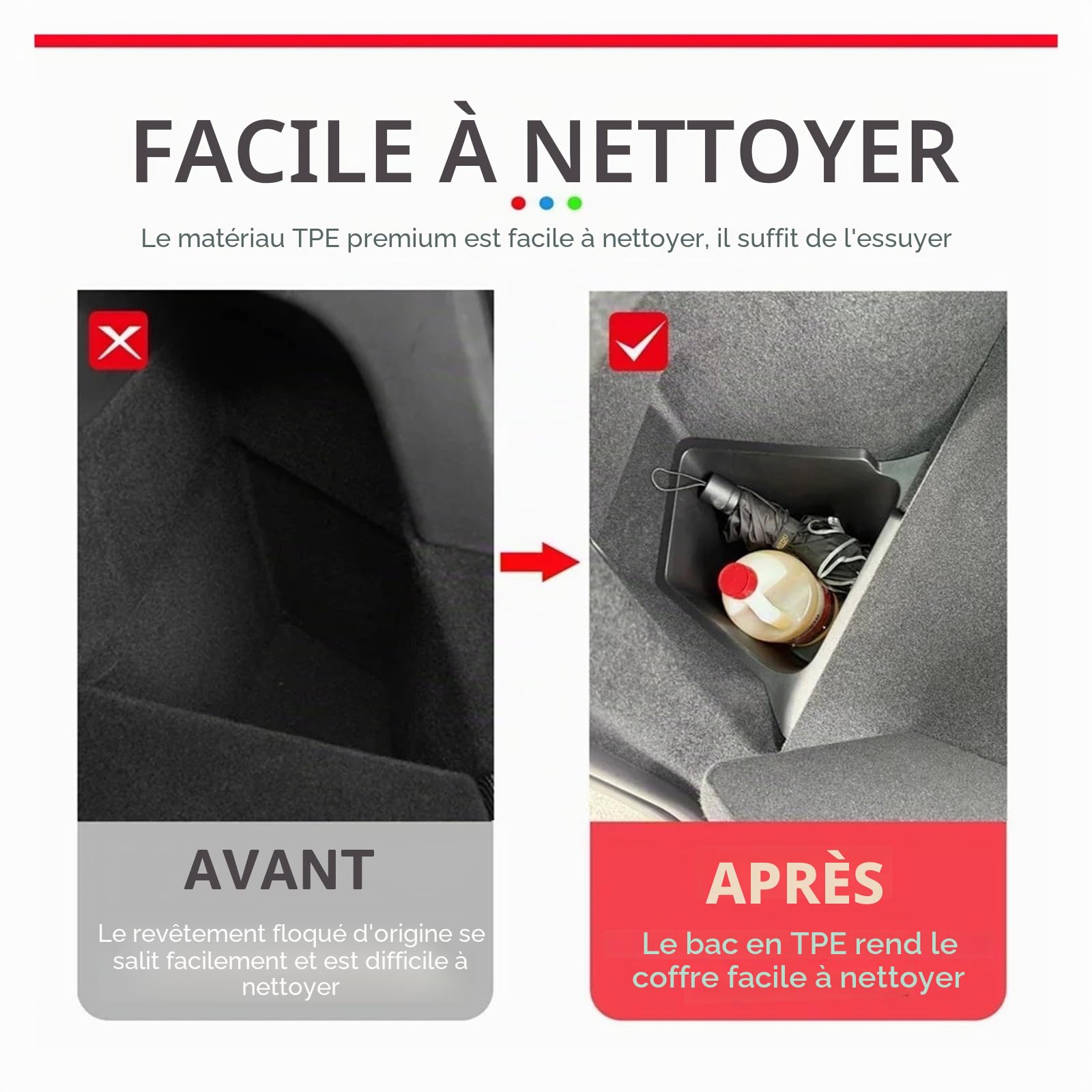 Cache-Bagages pour Tesla pour Model Y pour Juniper 2025 Boîte e Rangement Latérale Gauche/Droite pour Coffre Tapis Protection TPE Floqué. Panel Luggage(Type 1)