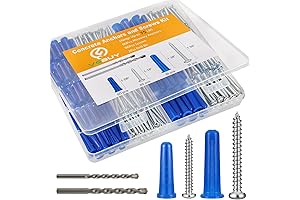Concrete Anchors and Self Tapping Screws Assortment Kit with Drill Bit