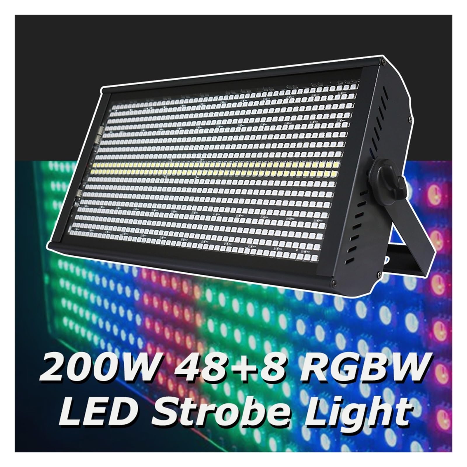 Iluminación de escenario con efecto estroboscópico RGB 200 W, 48+8 segmentos, for fiestas, DJ, discotecas, interiores, clubes, bares, control DMX Actuación en vivo