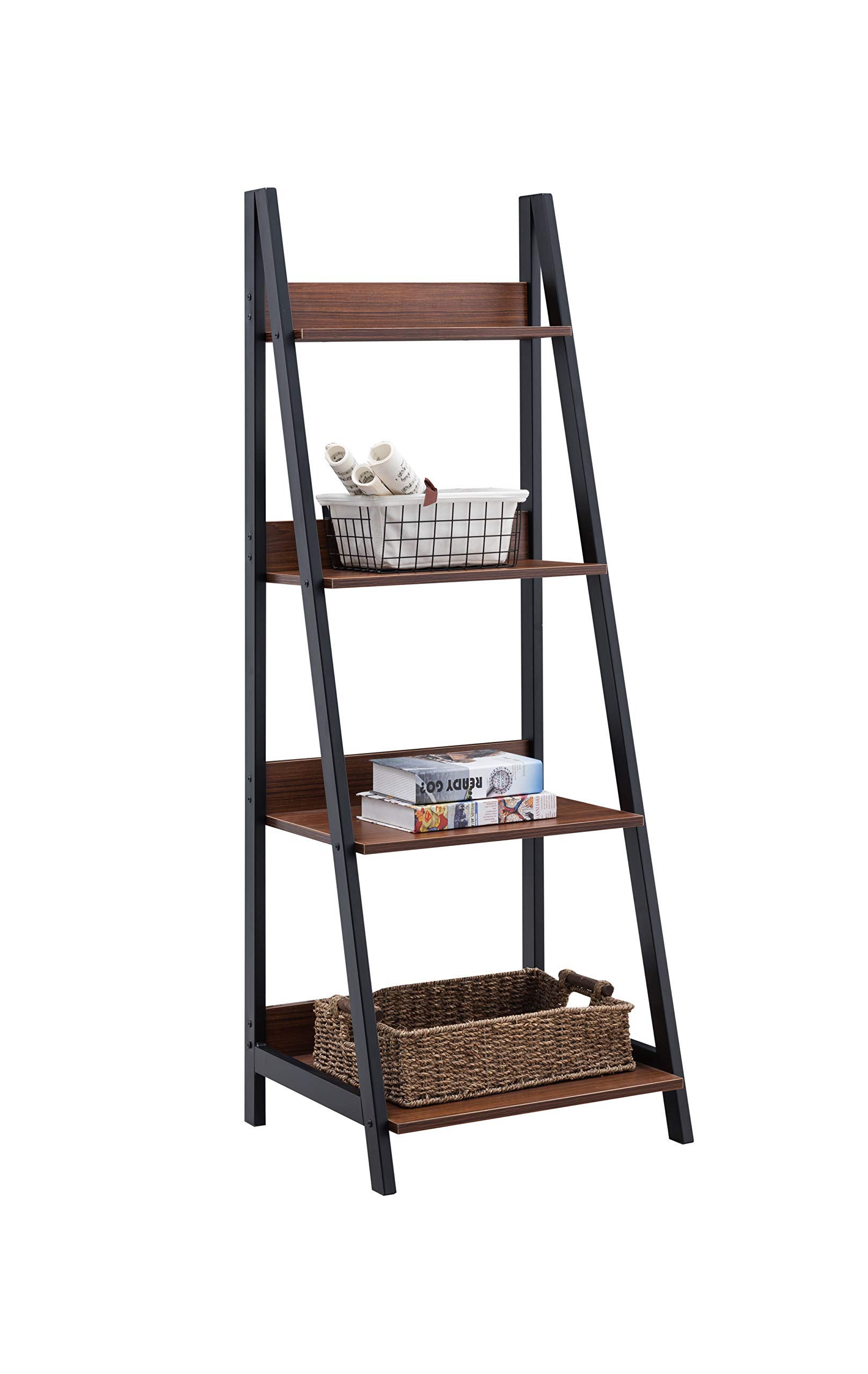 Buy JJS Ladder Shelf, 4Tier Display Bookcase, Industrial Rustic Ladder