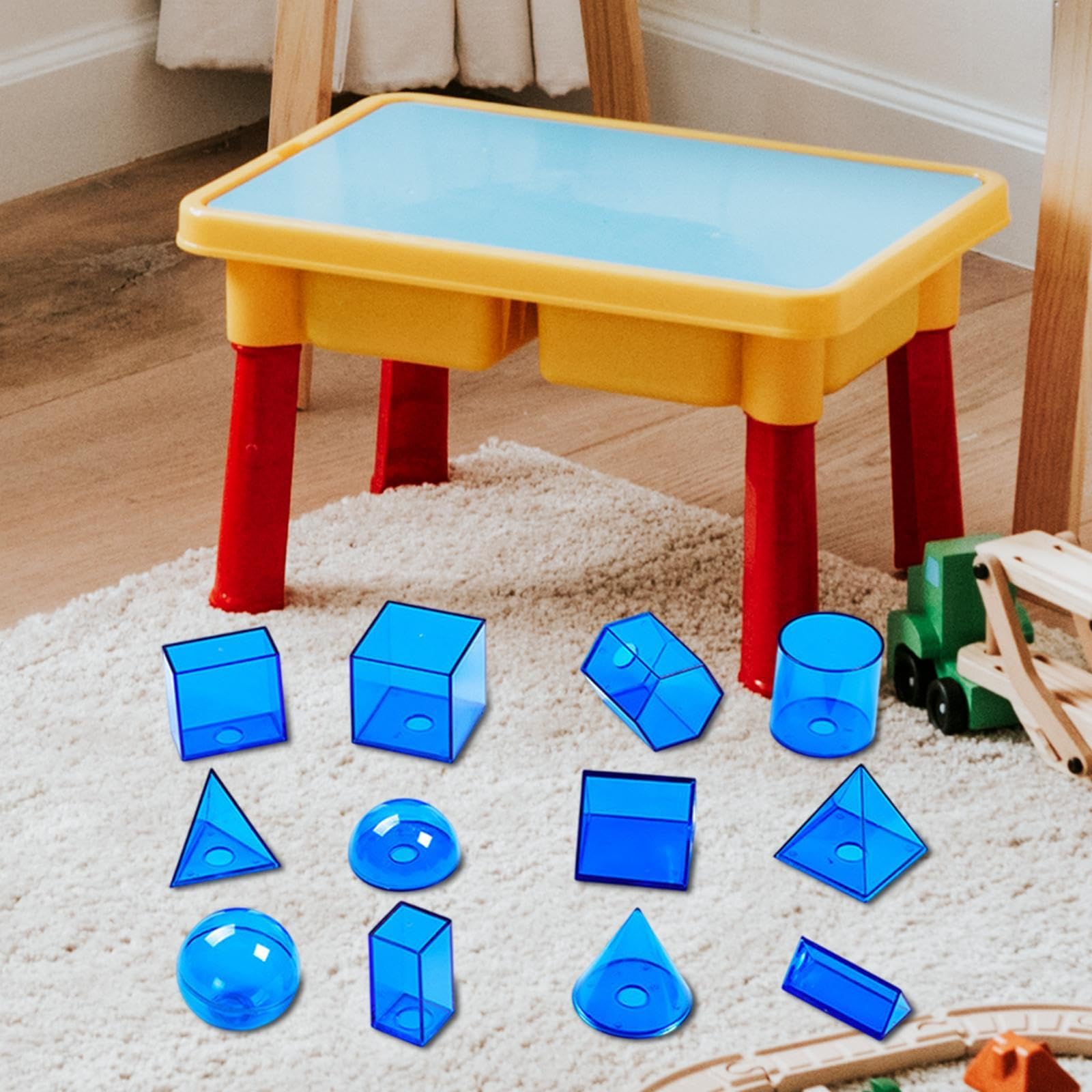 12 Piezas de Sólidos Geométricos, Formas Geométricas 3D para Niños Y Niñas, Decoración Del Hogar.