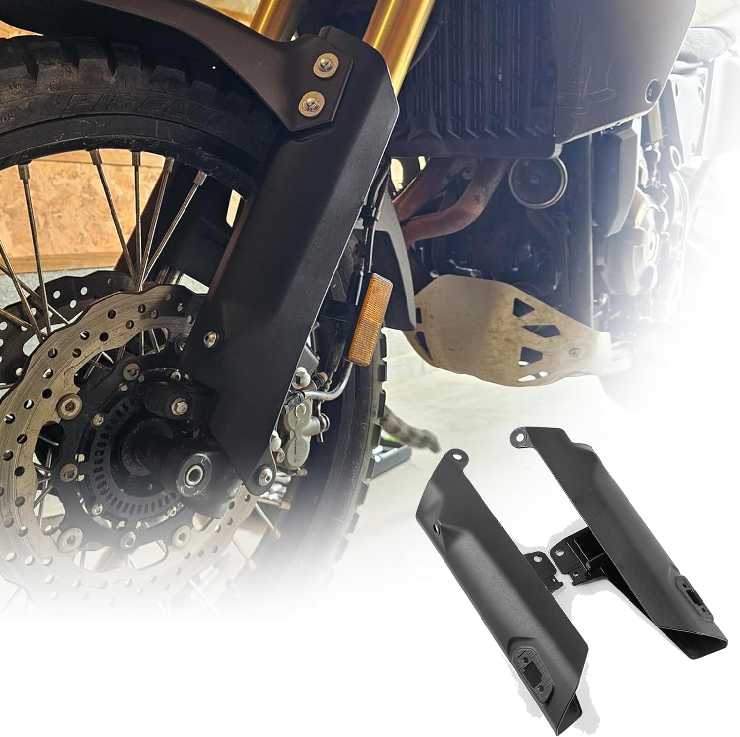 Front Fork Cover Guard for Tenere 700 2019-2024 2025 2026 Lower Shock Boot Protector Fairing Panel, Matte Black