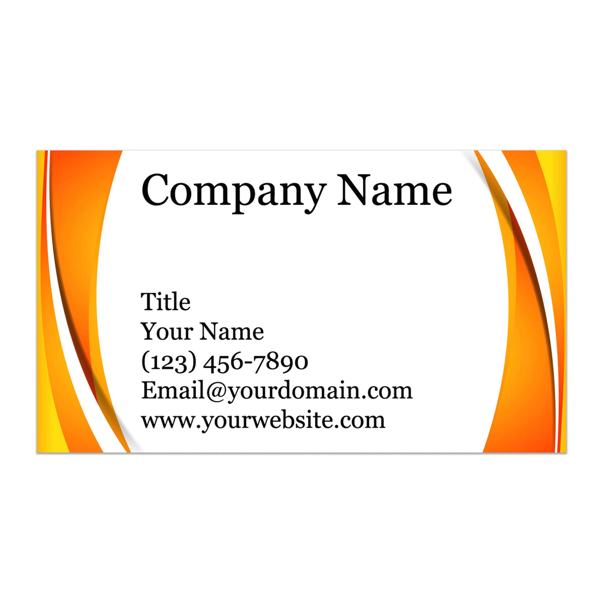 Custom Printed Business Cards - Thick Sturdy Stock - 3.5" x 2" - 100% Made in the U.S.A. (Orange Flow, 100)