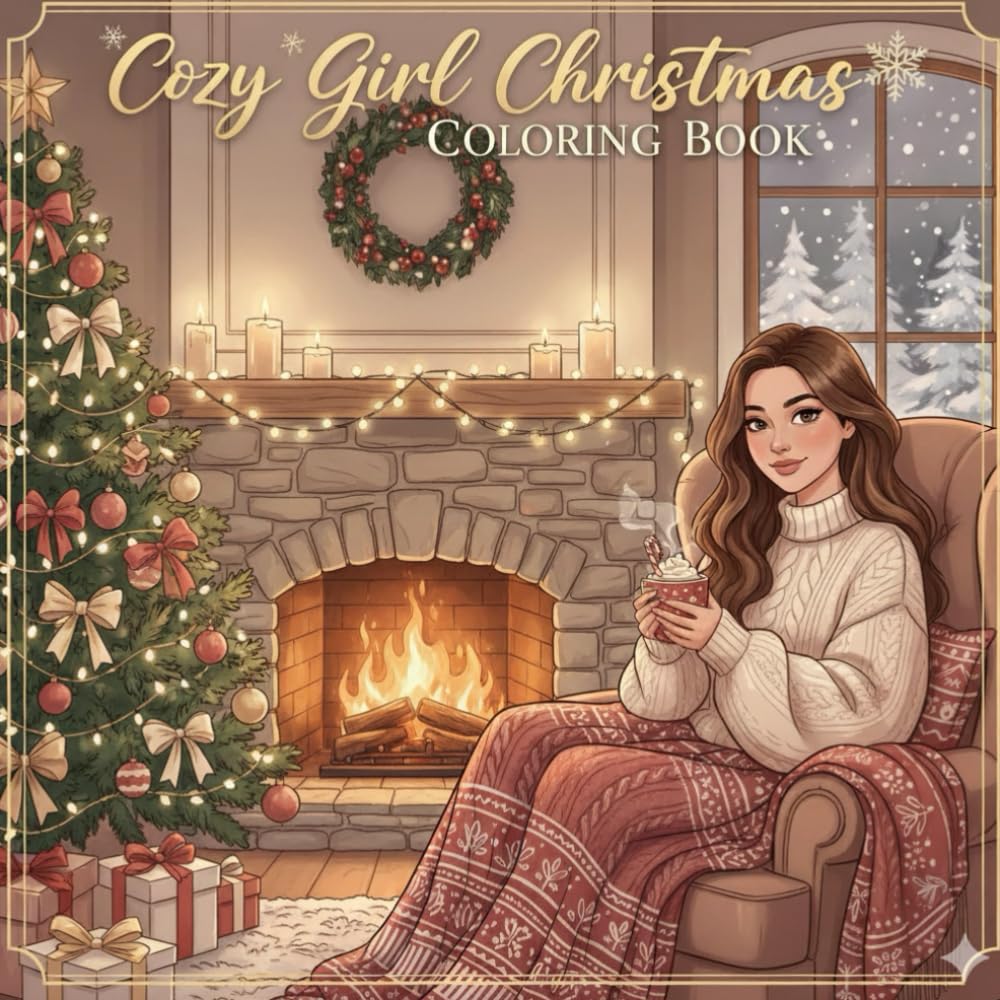 Cozy Girl Christmas Coloring Book: Relaxing Holiday Coloring Pages Featuring Cozy Winter Scenes, Christmas Lights, and Festive Girls — Perfect for a Calm and Joyful Season
