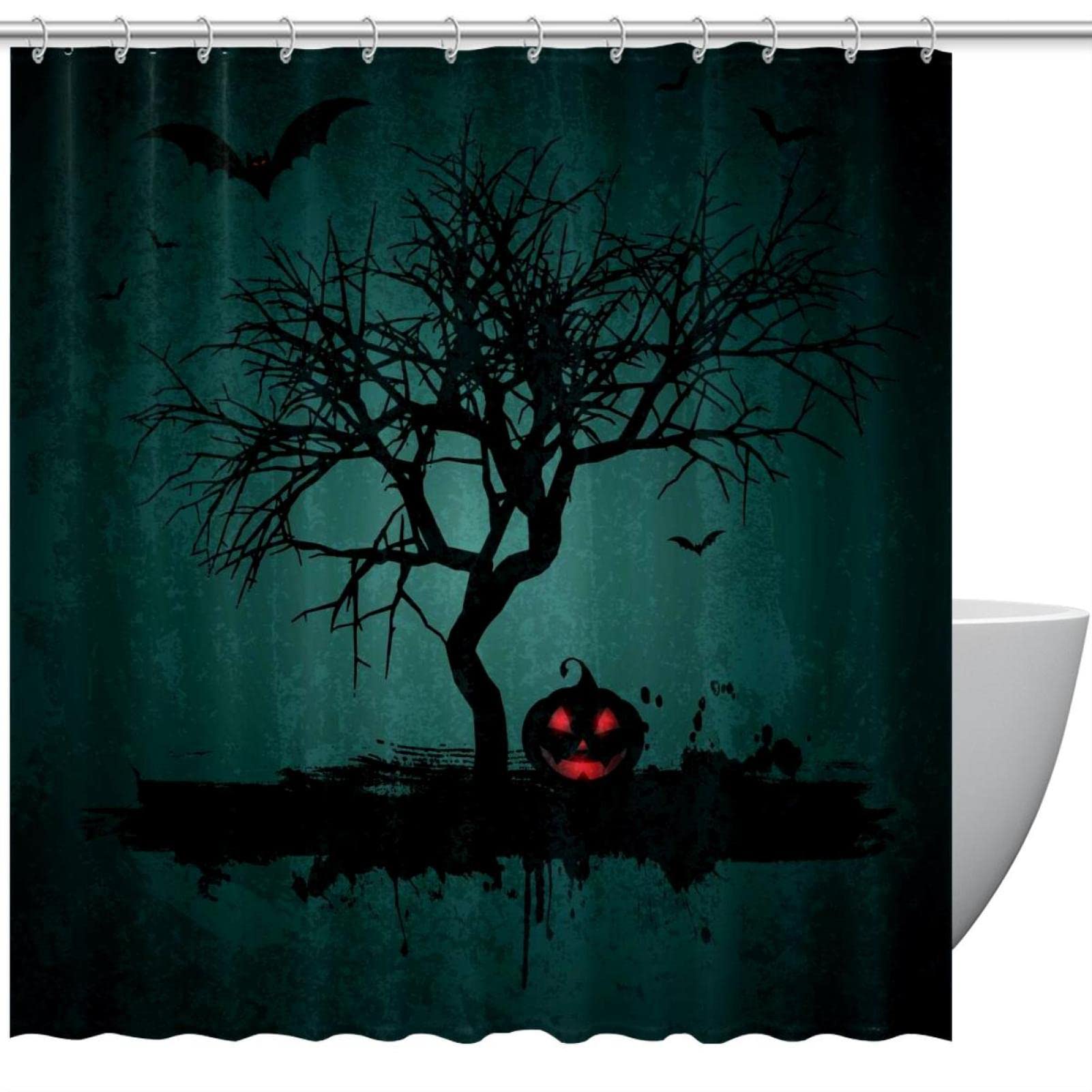 Rideau de douche Halloween sans odeur imperméable et anti-moisissure