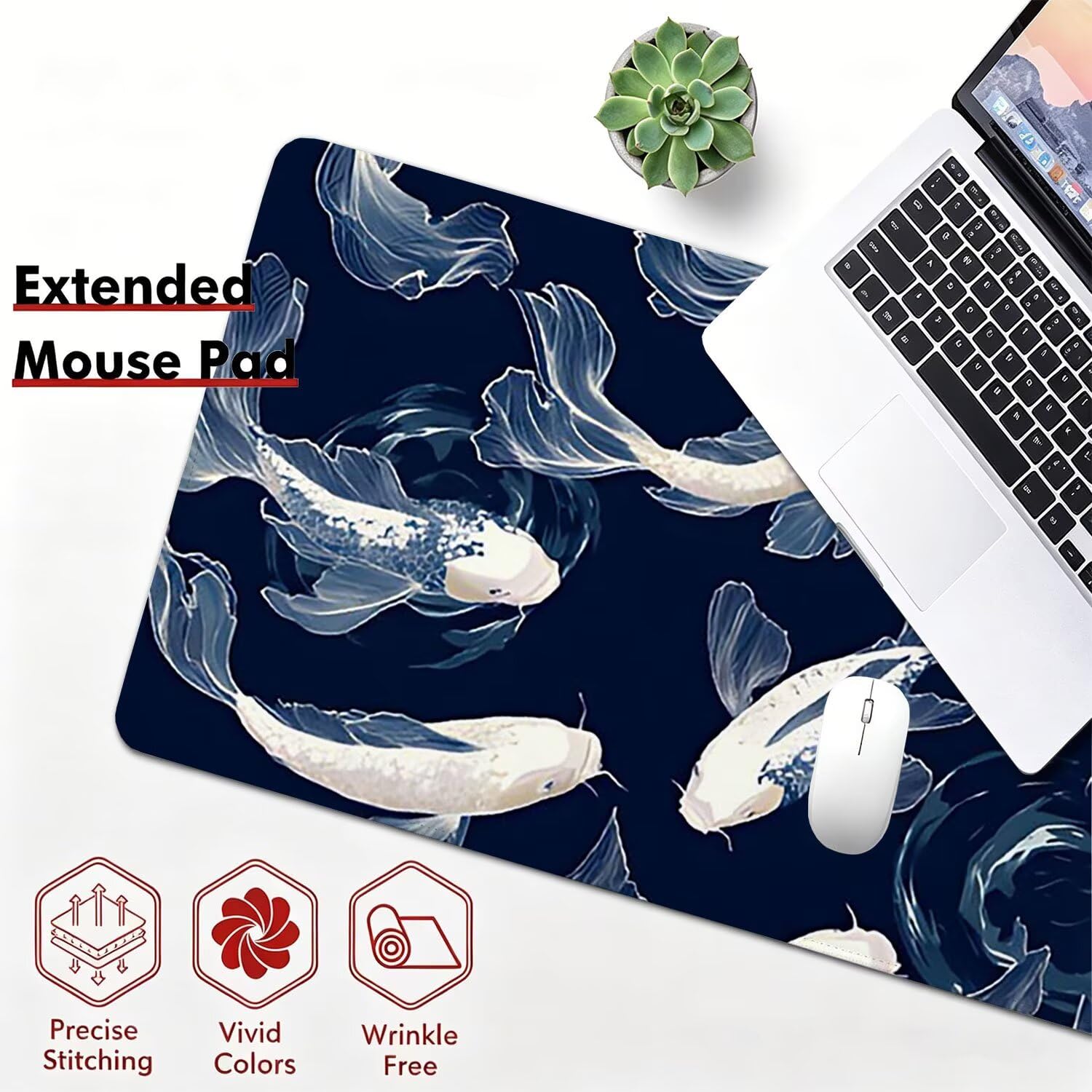 Tappetino Mouse Gaming XXL, Mousepad 1200x600x4mm Blu navy pescare 0x0-187 | Tappetino Scrivania con Base in Gomma Antiscivolo Bordi Cuciti per Computer, PC, Migliora la Precisione e la Velocità
