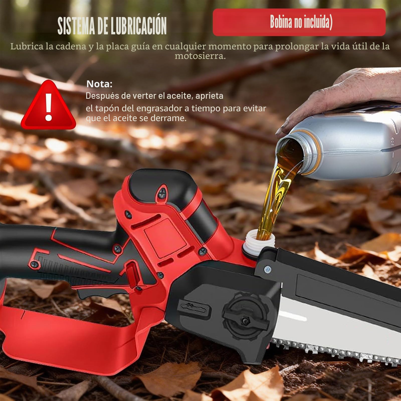 Mini motosierra de 8 pulgadas y 6 pulgadas, batería de motosierra compatible con Milwaukee de 18 V, batería con lubricador automático y cerradura de seguridad para tijeras de podar, tijeras de podar
