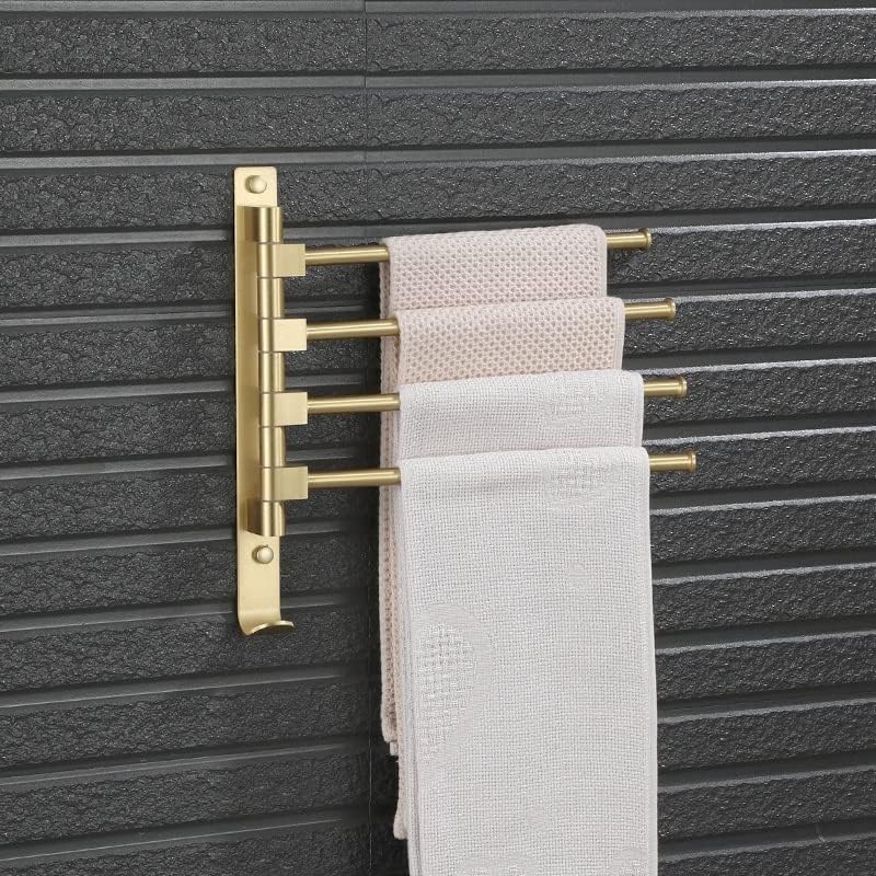 FMURY Bathroom Towel with Hook Aluminum Mounted Swivel Swing Arm Towel Holder Bathroom Accessories image 4