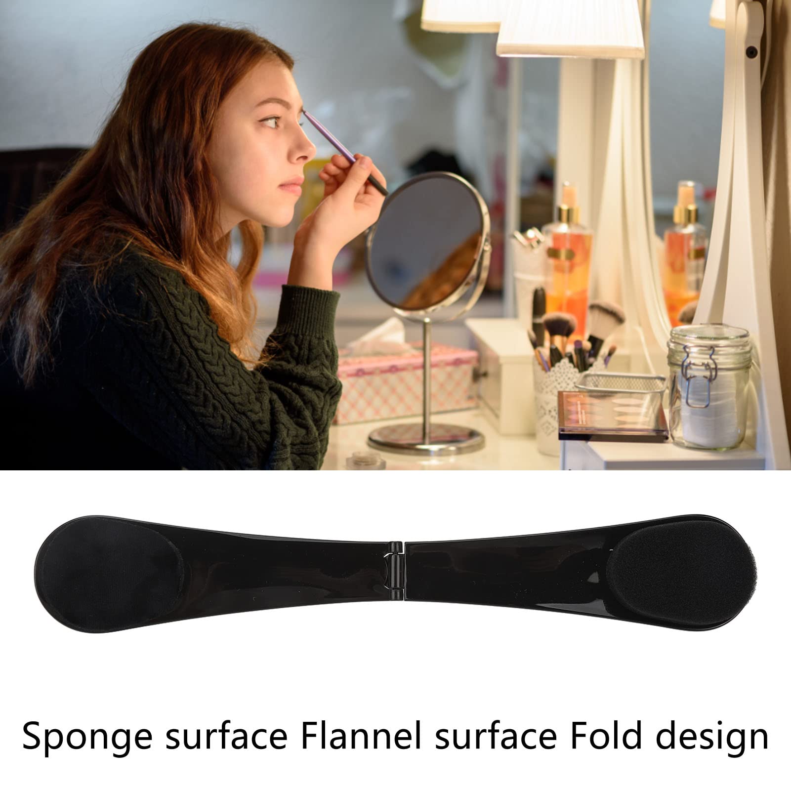 Tanning Sponge, Self Tanning Back Applicator Black, Reusable Care Sponge, Folding Tanning Applicator for Hard to Areas, Absorbent Sponge for All People