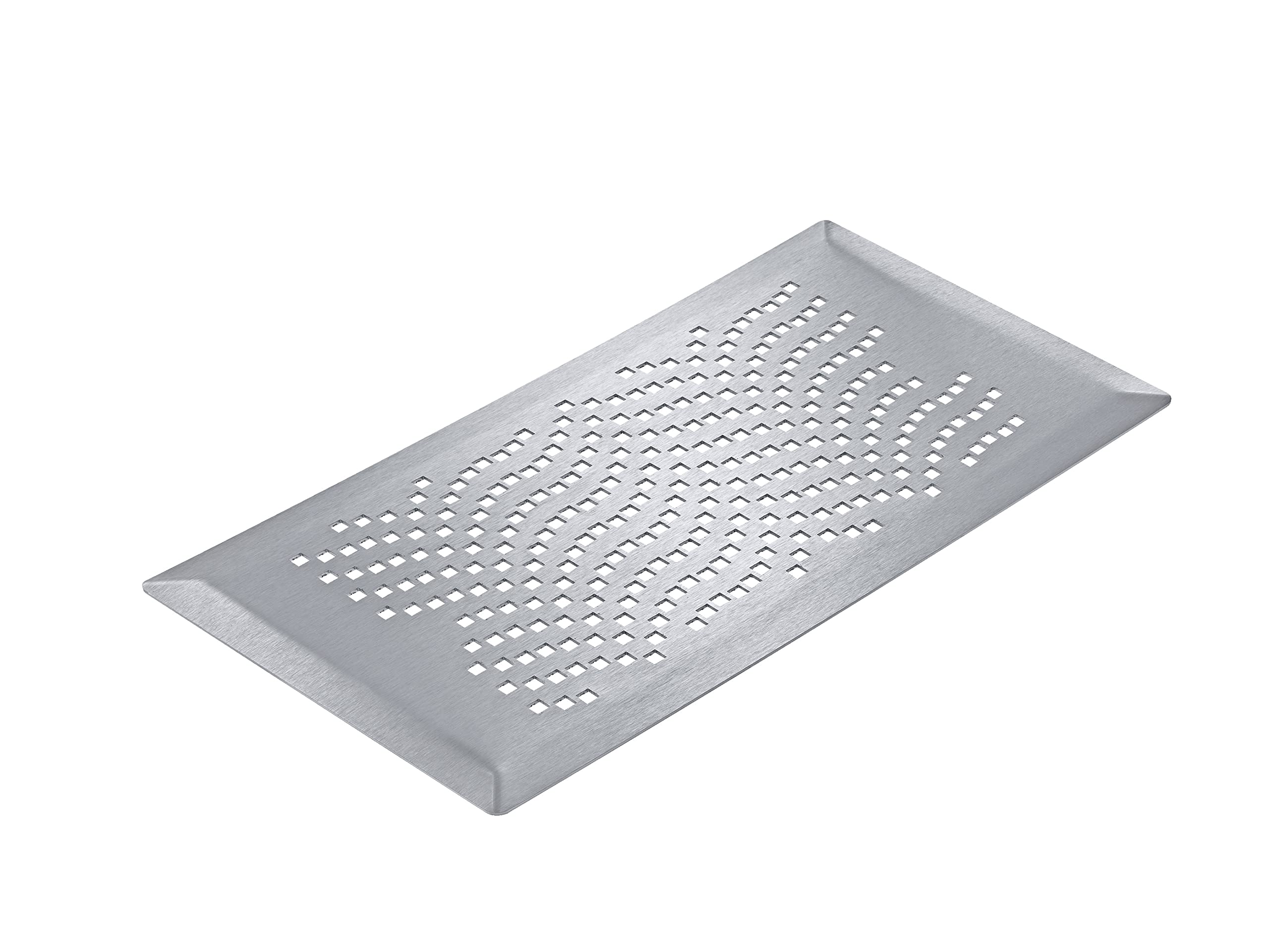 Grille d'aération rectangulaire sortie au sol LVE FA acier inox vague 230V