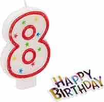 eight さん STRENGTH CANDLE Amazon.com: Vibrant Multicolor Number 