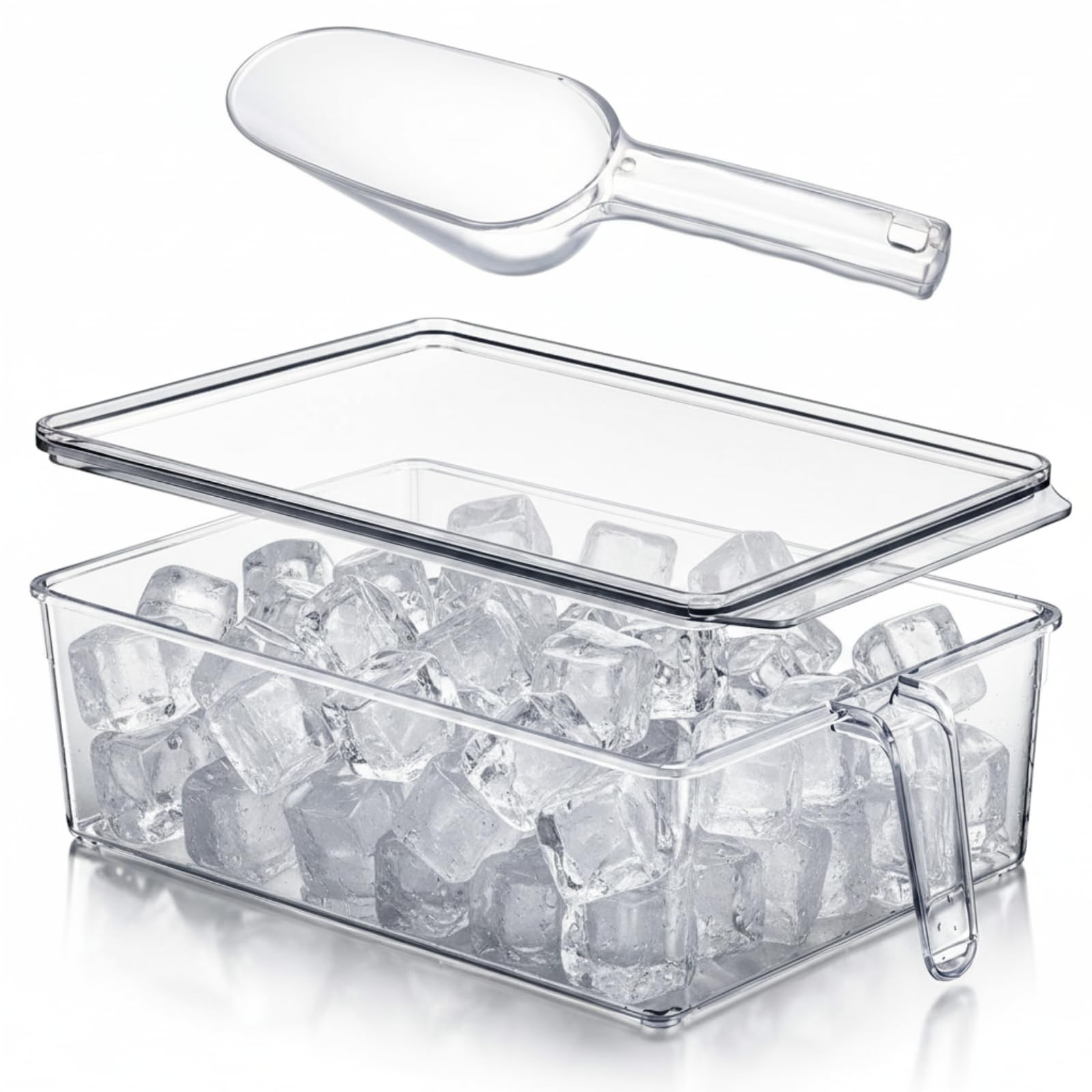 1 Set Ice Storage Bin for Freezer,12.4 x 8.07 x 3.94 Inches
