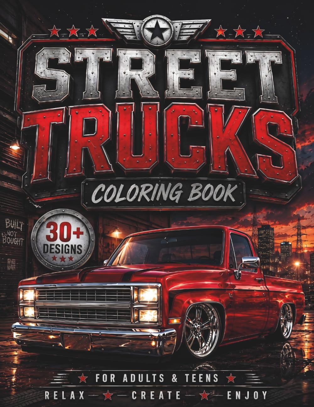 Street Trucks Coloring Book: Lowered & Slammed Pickup Designs — Detailed Automotive Art for Car & Truck Enthusiasts