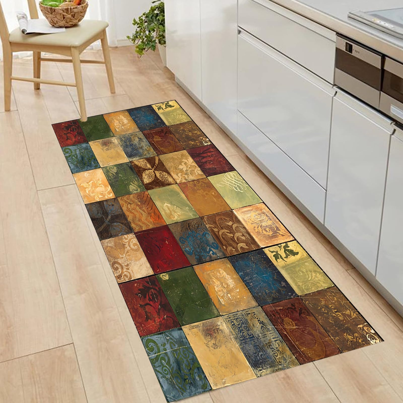 Tappeto Cucina Antiscivolo 50 x 300 cm Passatoia Cucina In Vinile, Tappeto da Passatoia, Lavabile Antiscivolo per Soggiorno Camera Letto Cucina Bagno, C