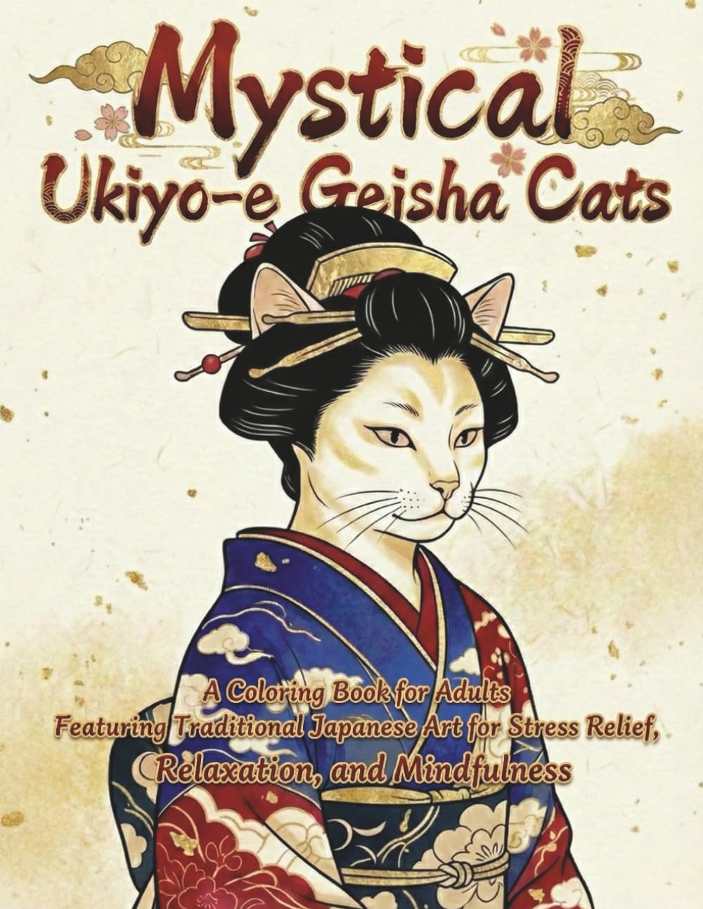 Mystical Ukiyo-e Geisha Cats: A Coloring Book for Adults Featuring Traditional Japanese Art for Stress Relief, Relaxation, and Mindfulness