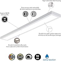 Vista 4 de Metalux MMS - Lámpara de techo con panel LED de montaje múltiple de 6 pulgadas x 4 pies con CCT y selección de lúmenes, y atenuación -4MMS6-L3C5-UNV