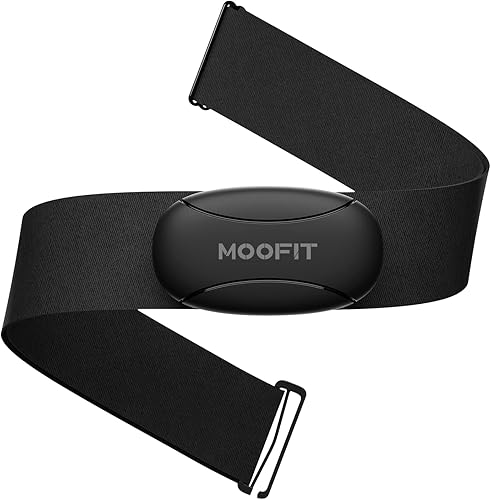 moofit HR8 Heart Rate Monitor Chest Strap, Low Energy Real-Time Heart Rate Data Bluetooth 5.0ANT+, Longer Communication Range, IP67 Waterproof,