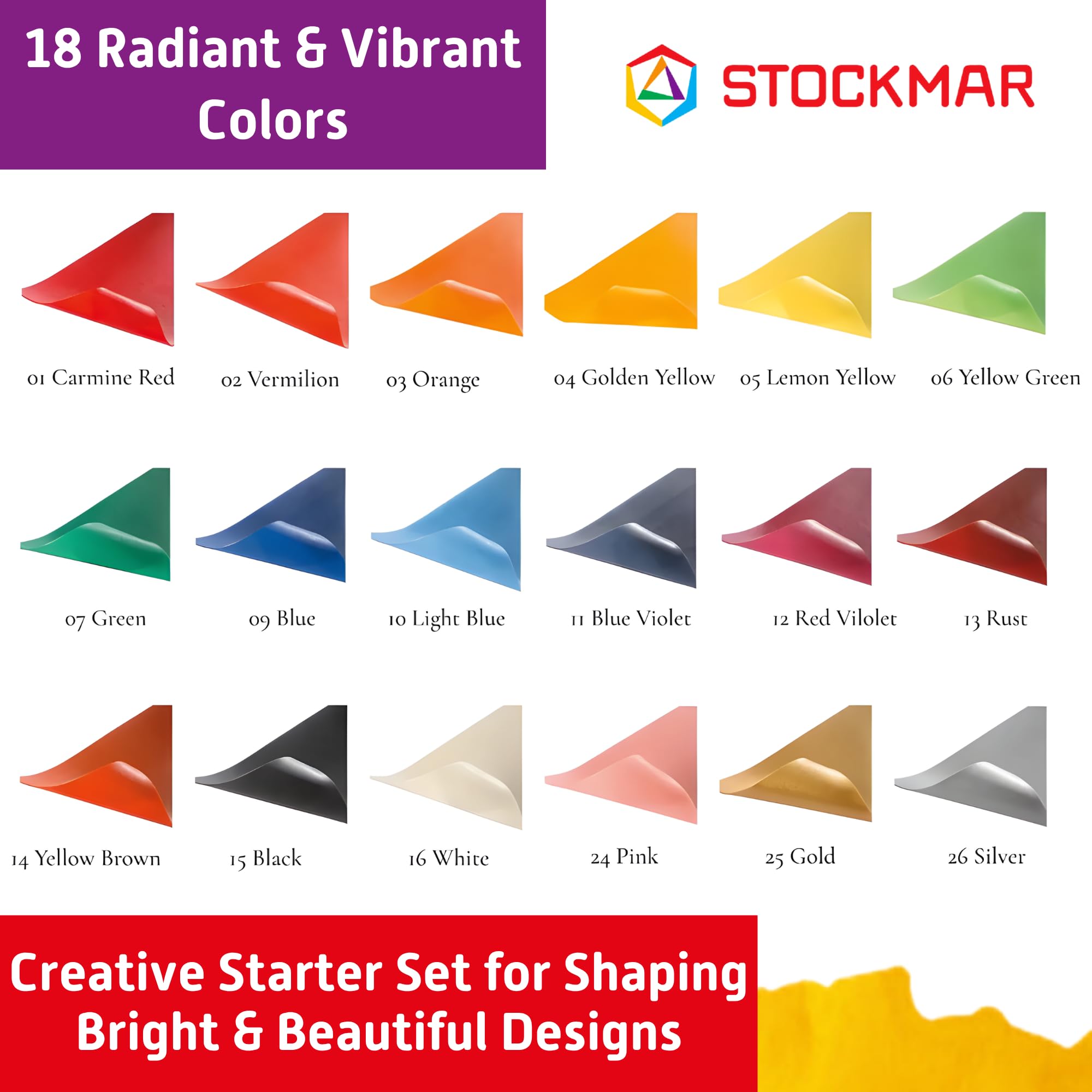 Stockmar Películas de cera 20 x 10 cm - 18 Colores surtido