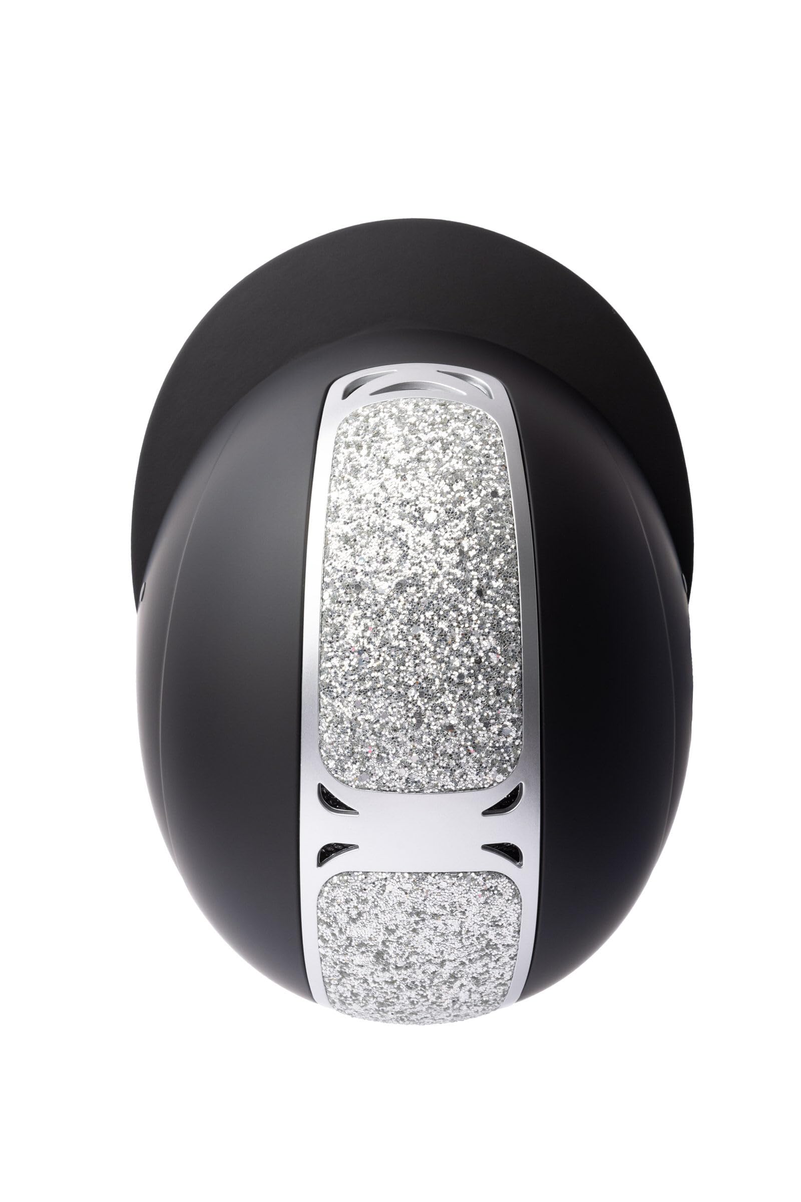 Horze Casco da equitazione da donna con cristalli, CE EN 1384:2023, regolabile, glitter argento, nero, 49/51