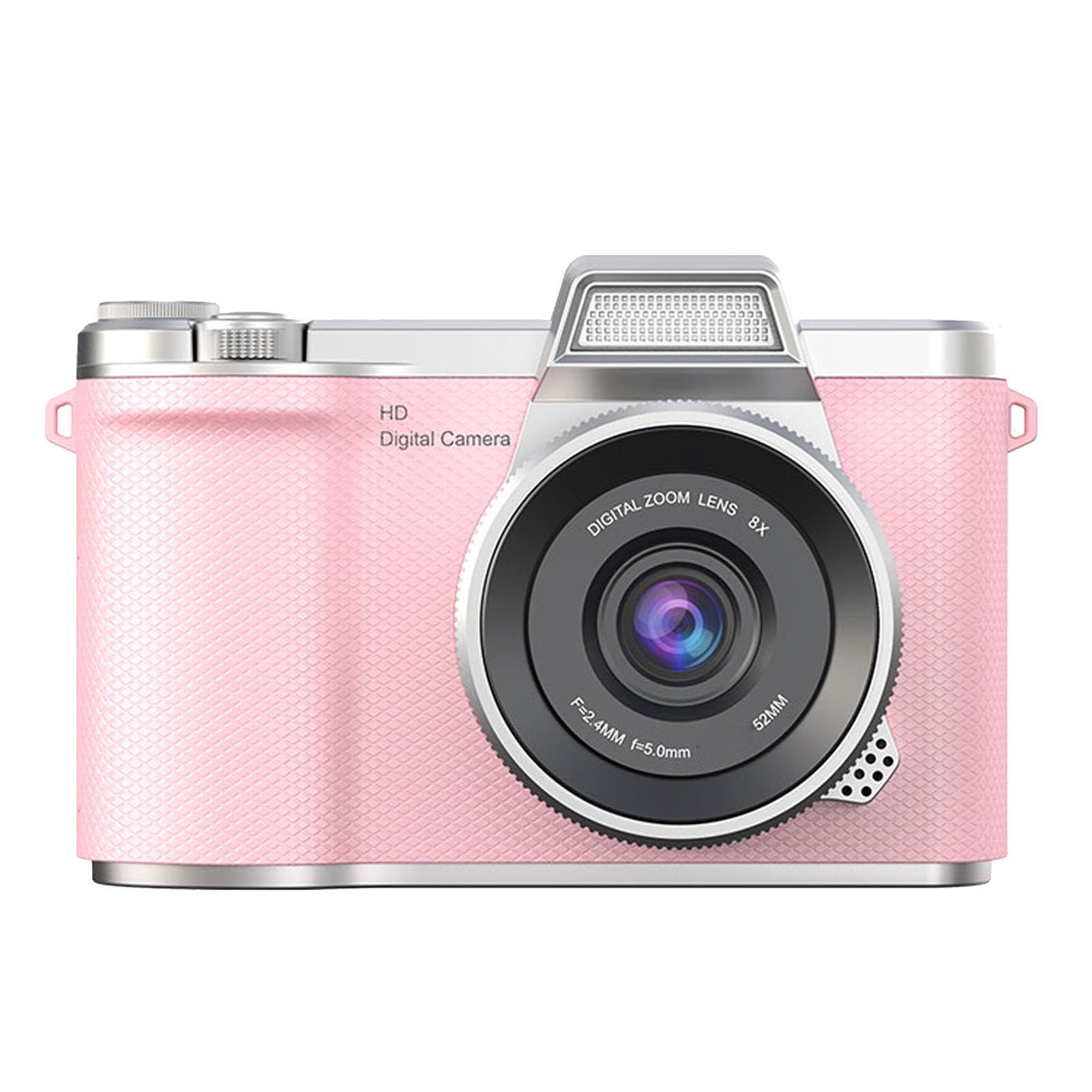 Focket Fotocamera Digitale, Fotocamera Mirrorless da 48 MP 1080P Schermo Flip da 2,4 Pollici Zoom Digitale 8x per Vlogging, Compatta con Messa a Fuoco Automatica Antivibrazione per