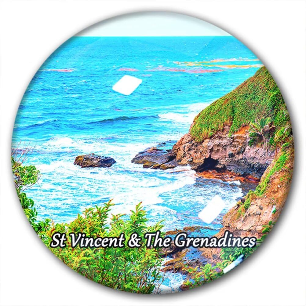 St Vincent & The Grenadines 5Cmyxsj-4379 St Vincent & The Grenadines Magnet Fridge Refrigerator Magnets Sticker Souvenirs Travel Glass