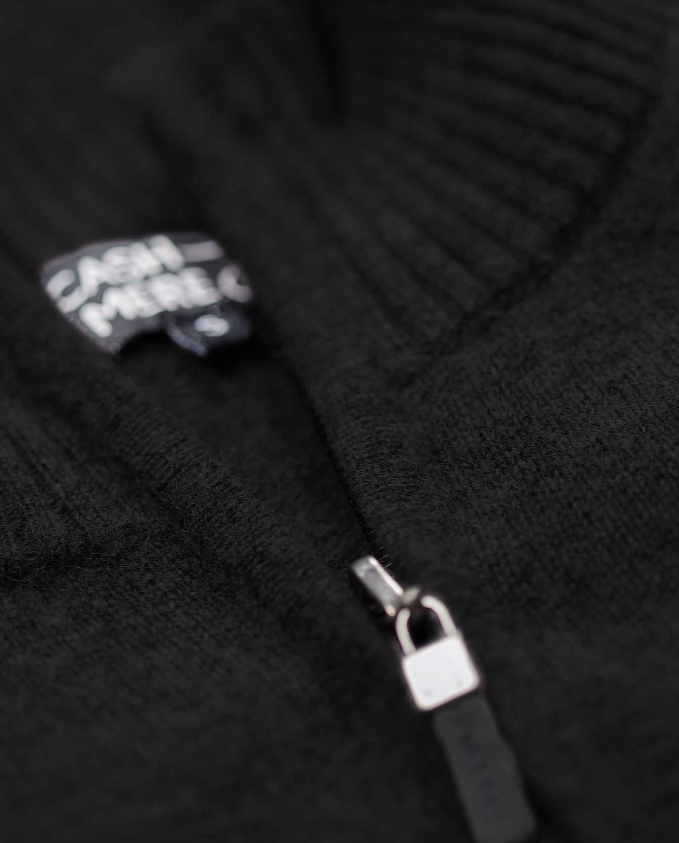 100% Kaschmir Herren Stehkragen Pullover | Sweater mit Reißverschluss 2-fädig
