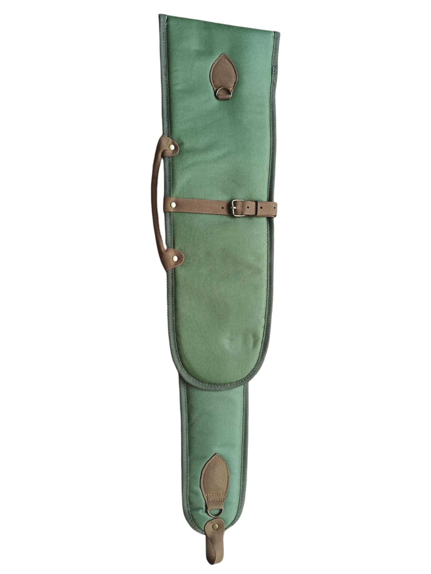 Parabellum Funda de Lona Verde para Escopeta paralela o superpuesta desmontada. Imterior con Borreguillo.