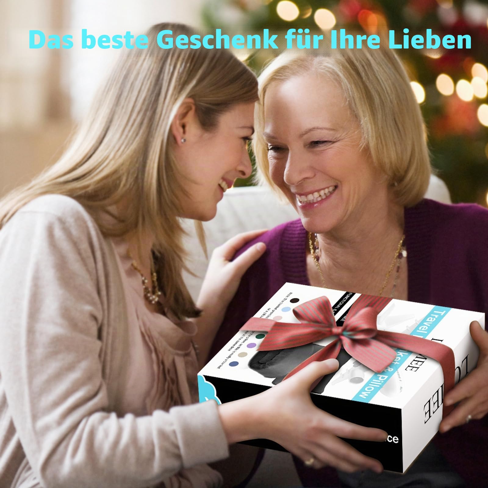 LOMEE Premium Reisedecke für Flugzeug, Weiches Flugzeug Deckenkissen 2 in 1 mit Kompakter Tasche, Handgepäckgürtel und Rucksack Clip, Tagbare Reise Essentials für Lange Flüge