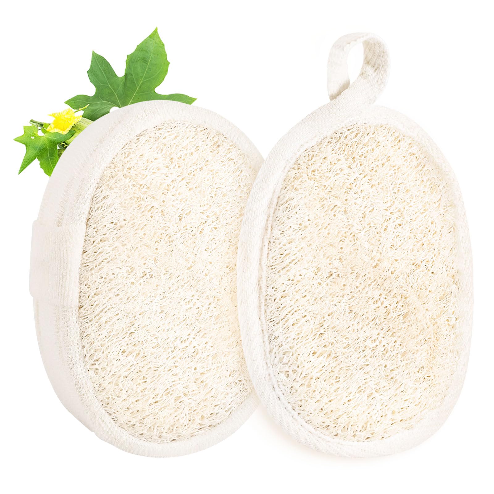 Esponja de lufa natural para el cuerpo, esponja exfoliante corporal, esponja de lufa para ducha, esponja de baño para mujeres