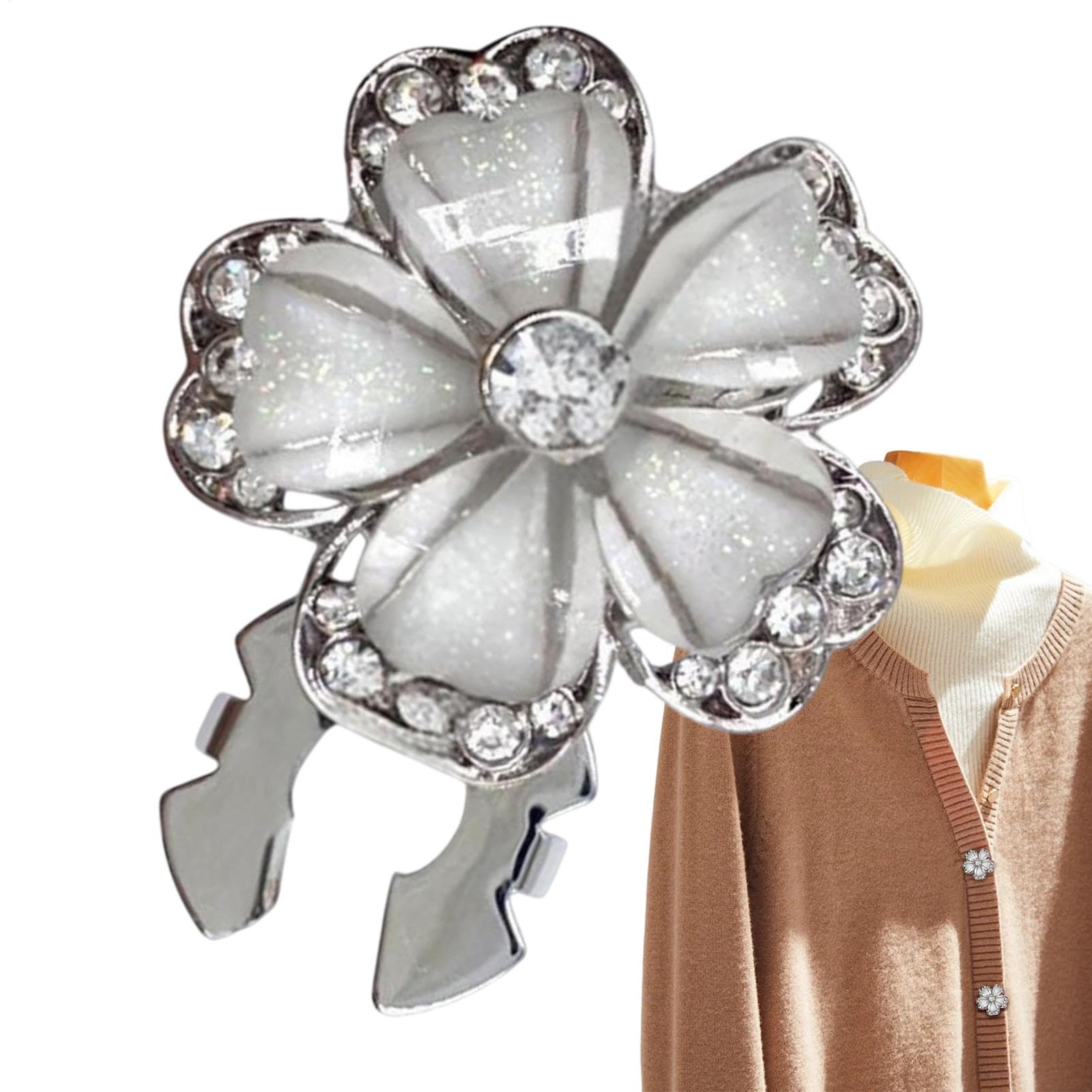 Cubiertas De Botones De Camisa,Cubiertas De Botones Con Clip, Gemelos con cubierta de botón con adornos de brillante, Accesorios formales para eventos Clips de botones de manga de moda para mujeres