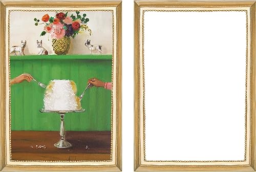 Miniatura 4 de Hester & Cook Janet Hill - Tarjetas en caja en blanco, tarjetas de felicitación de celebración en blanco con borde dorado en caja con sobres, 6